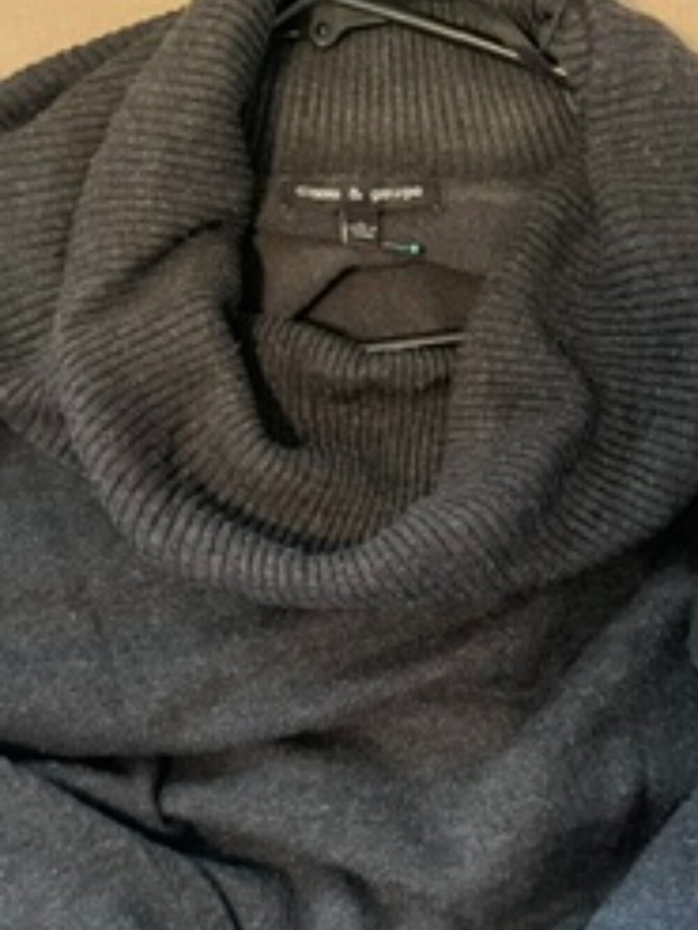 Cowl neck grey sweater
